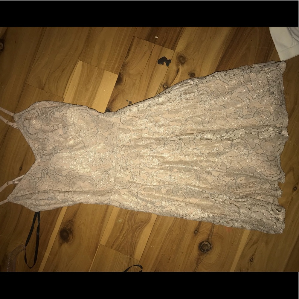 cute and classy gold/beige/tan dress